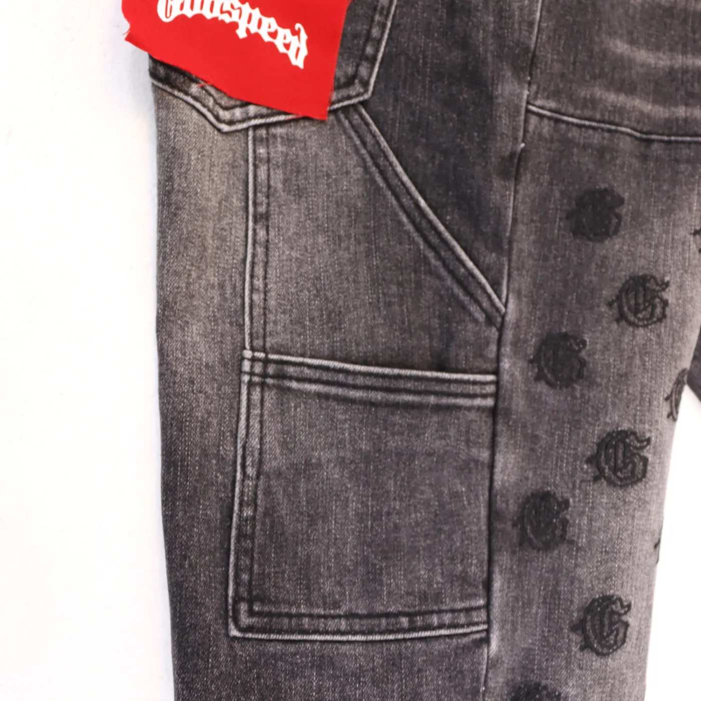 Godspeed Embroidered Multi-Pocket Jeans Smoky Gray