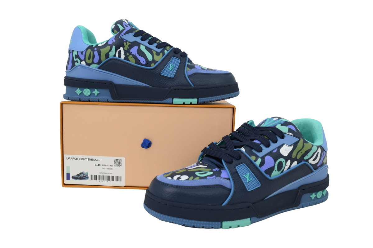 Louis Vuitton LV Trainer Camouflage Blue