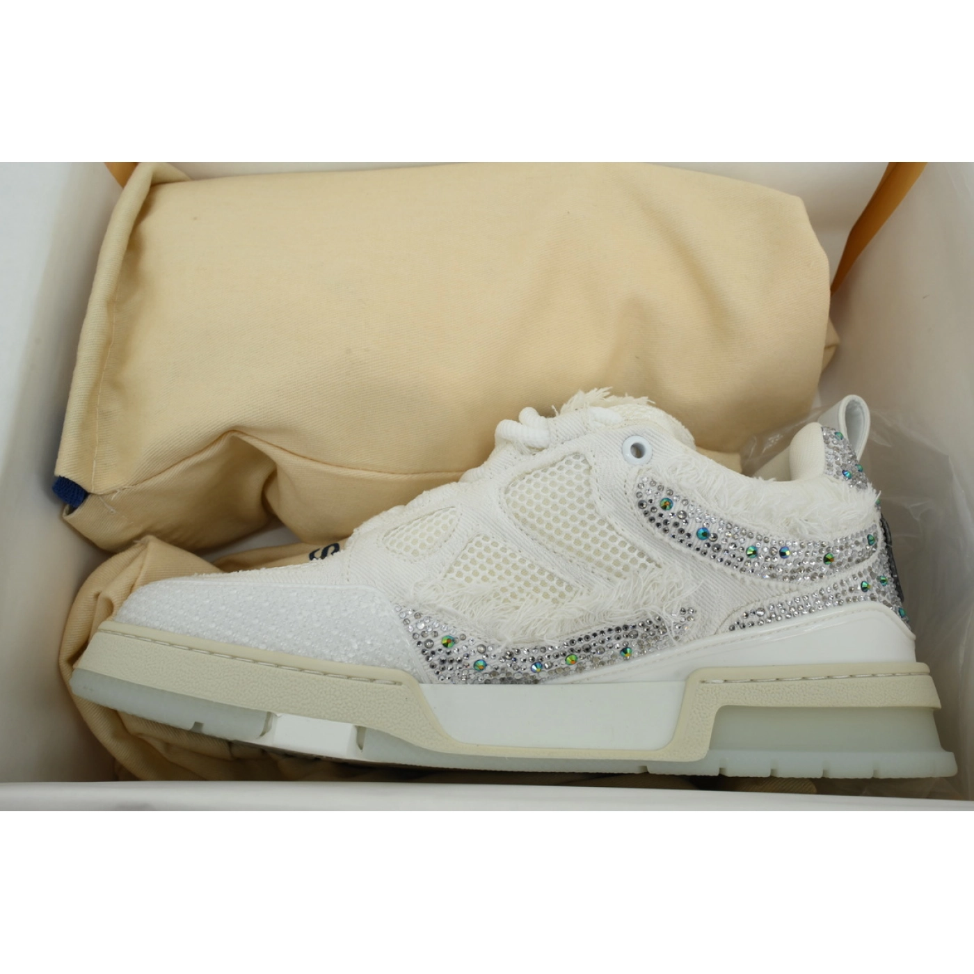 Louis Vuitton LV Skate Sneaker Silver White Diamond