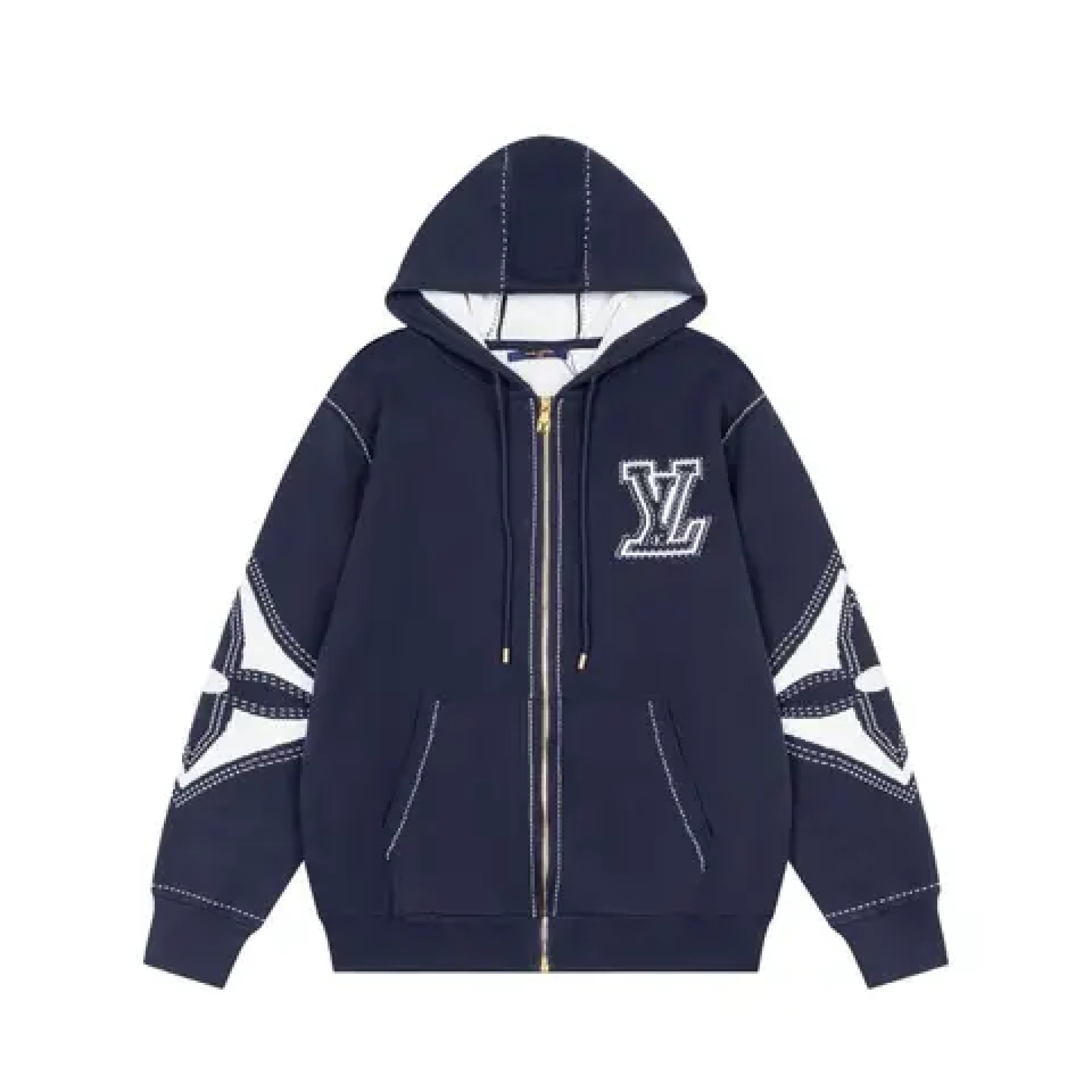 Louis Vuitton Black and White Hoodie Jacket