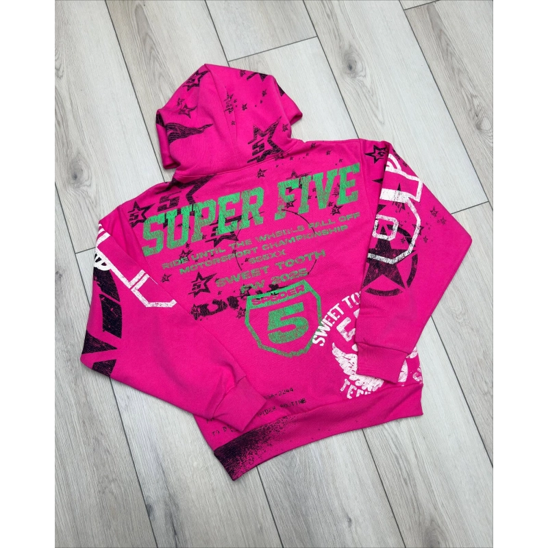 Sp5der Stencil Tracksuit Pink